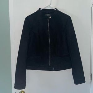 Coffee Shop Faux black suede jacket, size M